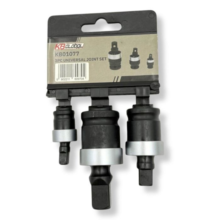 Set adaptor impact cu articulatie cardanica 3 piese  1/4'' 3/8'' 1/2''