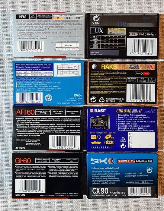 Casete audio sony jvc basf