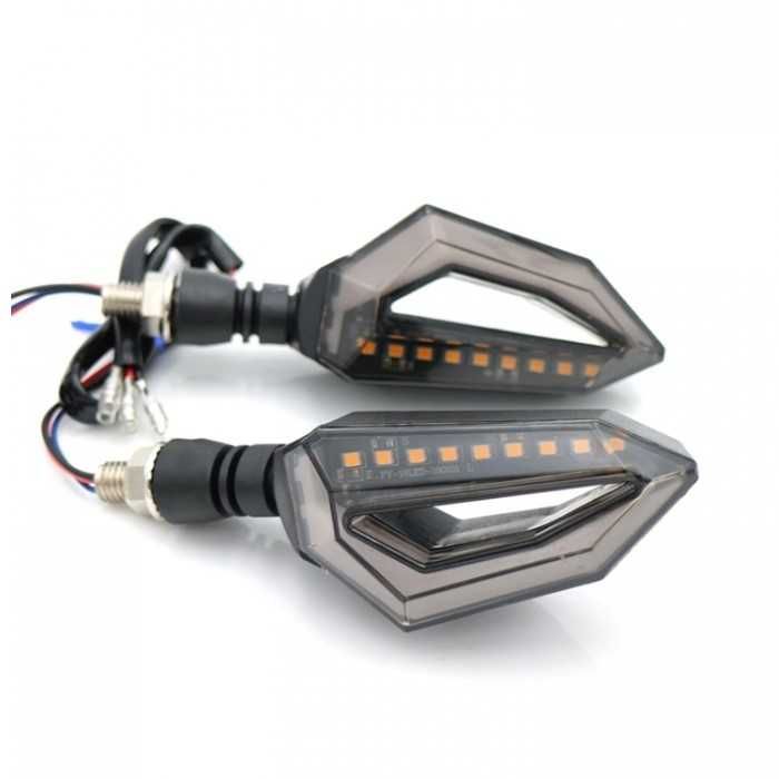 Комплект мигачи Automat, Диодни светлини, 2бр, 2066, Черен