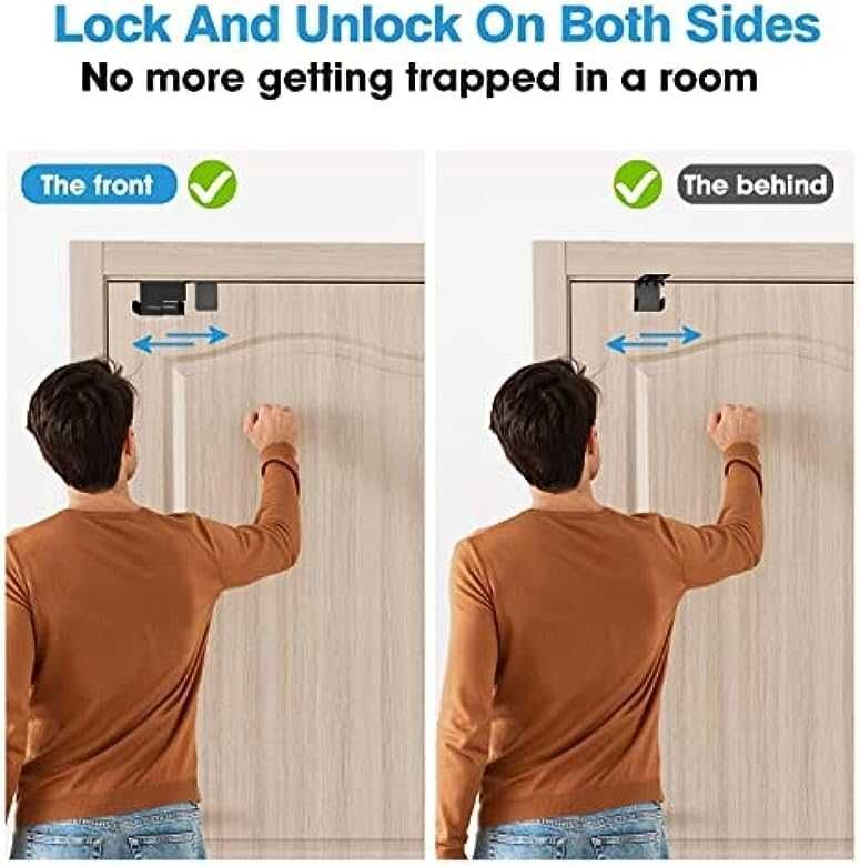 Защитна ключалка за врата, заключва и отключва врати от двете страни
