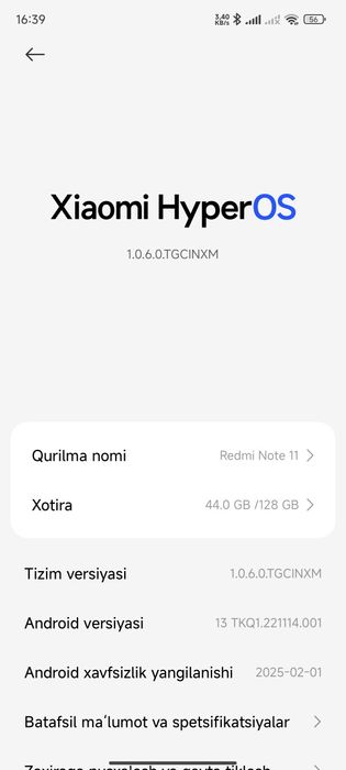 Redmi not 11 6+6/128