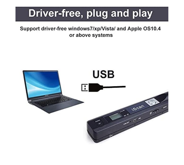 iScan scanner documente portabil 900dpi Jpg Pdf LCD reviste poze ziare