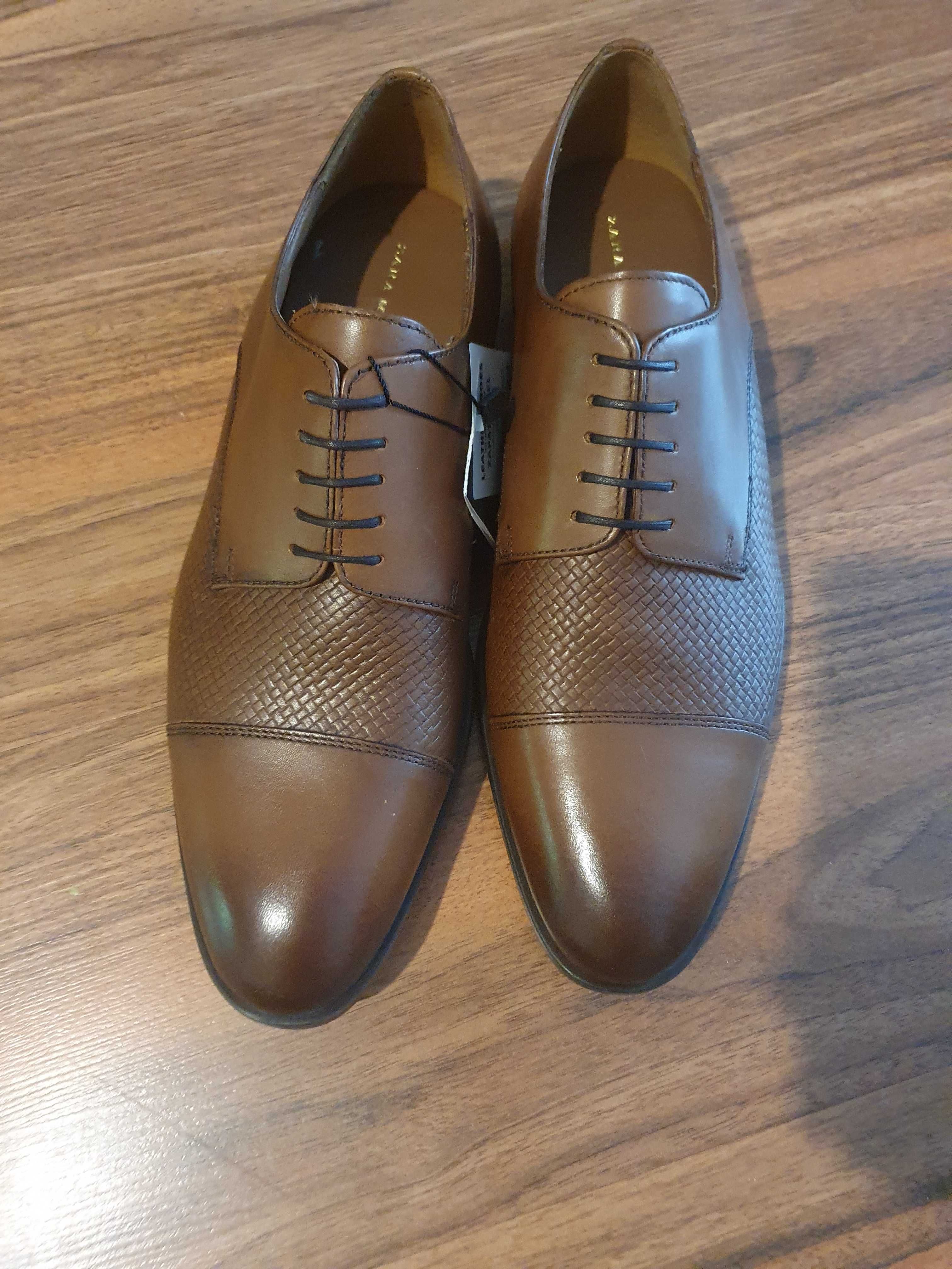 Pantofi derby din piele barbati ZARA mar 42 NOI