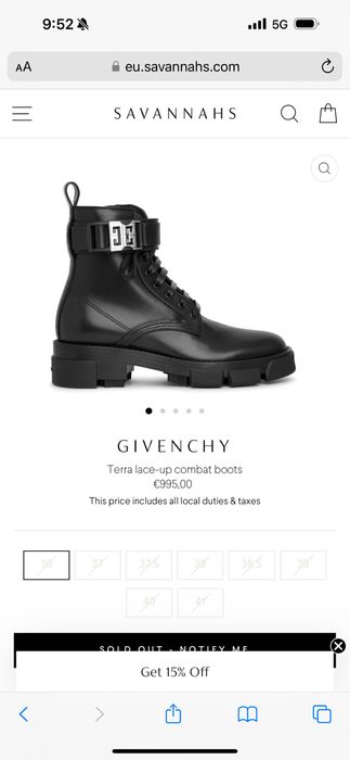 Боти Givenchy Terra lace-up combat boots