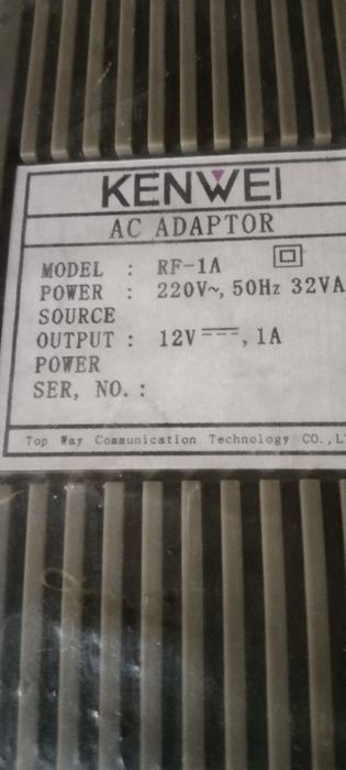 Адаптер KENWEI AC Adaptor model RF-1A power 220V, 50Hr 32VA 12V. Новый