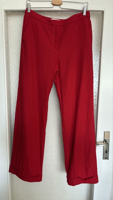 Вълнен червен дамски панталон