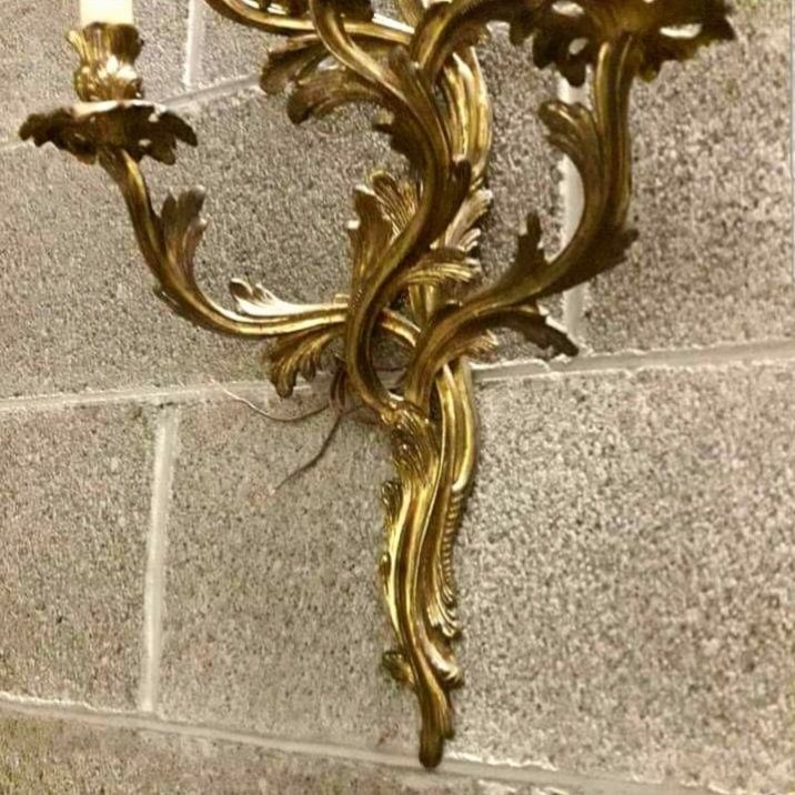 Două perechi de candelabre - aplice din bronz dorè