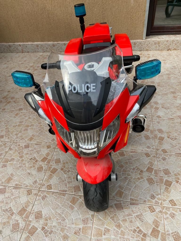 Motocicleta roșie BMW, POLIȚIE, pentru copii