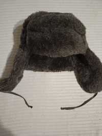 Оригинална руска шапка-ушанка от заешка козина