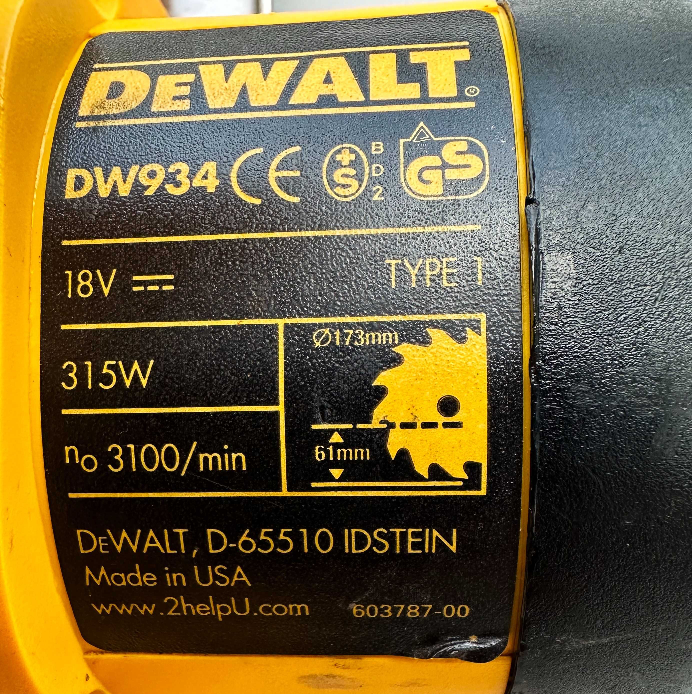 DeWalt DW934 - Акумулаторен циркуляр за метал 18V