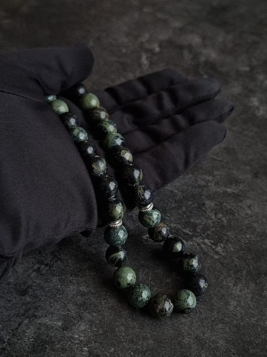 Премиальные чётки(тасбих) ручной работы из змеевика — 33 бусины