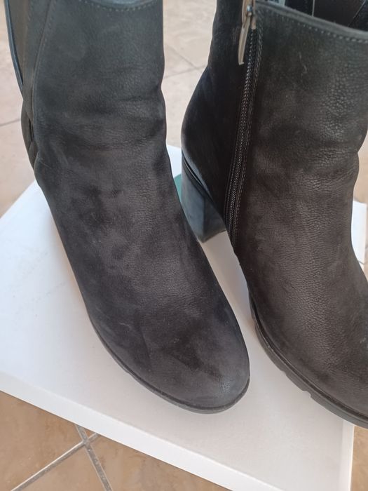 Дамски боти с ток,естествена кожа