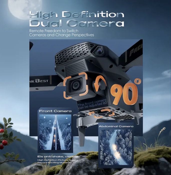 Дрон с двойни камери, 360° превъртане