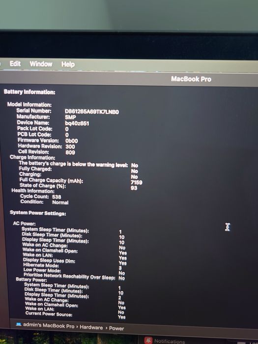 MacBook Pro 2019 I9