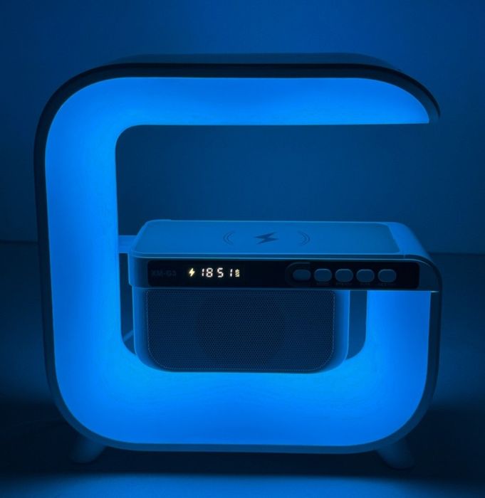 Колонка RGB светодиодный ночник, часы с будильником