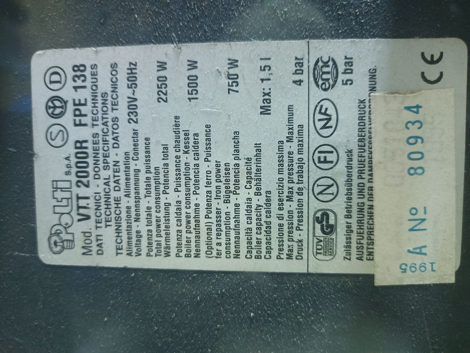 Aspirator Profesional Vaporetto cu Aburi