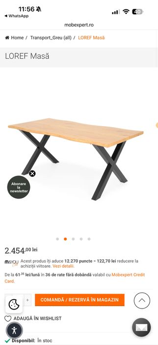 Masa pentru living de 6 persoane