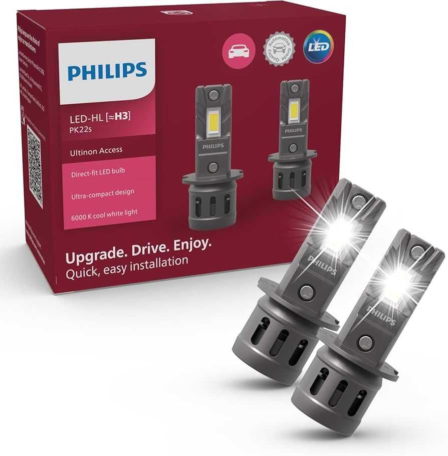 LED крушки PHILIPS Ultinon Access H1/H3/H4/H7/H8/H11...12V-6000K-к-т