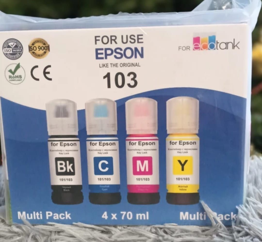 Чернила краска для принтера Epson комплект 4 цвета