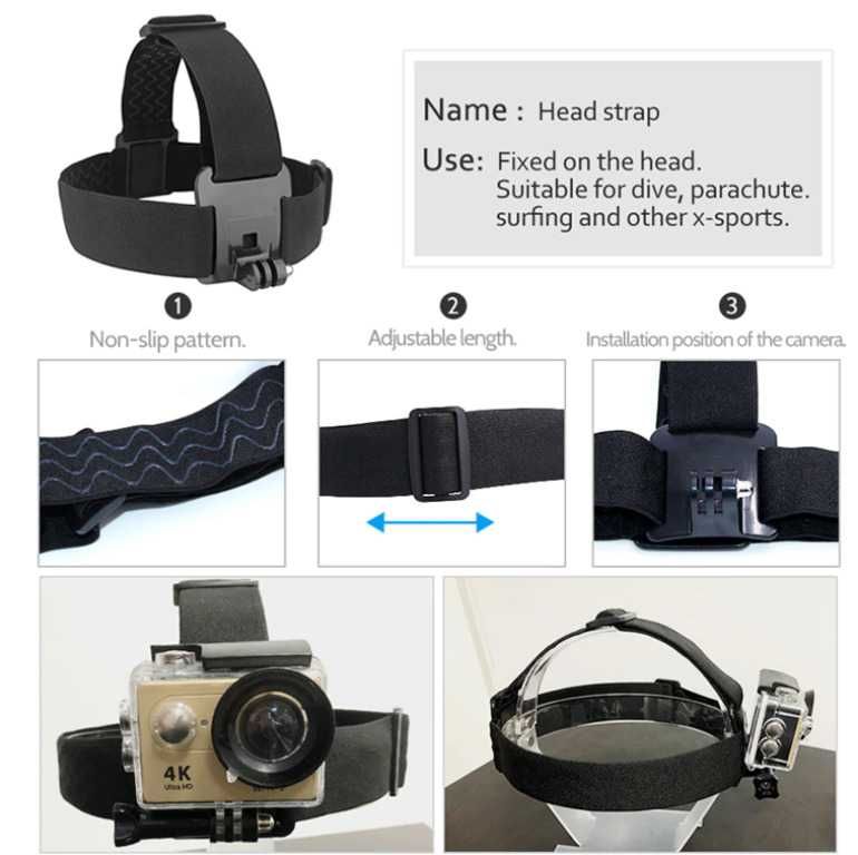 Крепление на голову / шлем для смартфона и камер GoPro, SJCAM и др.