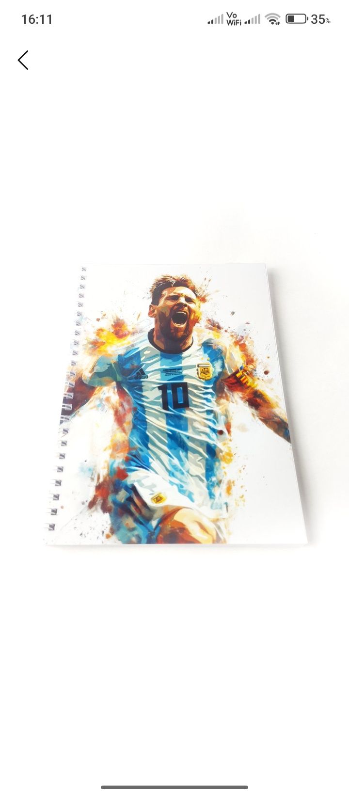 Messi rasmi tushirilgan bloknot