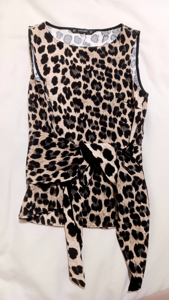 Top Zara Animal Print, Cordon Atasat