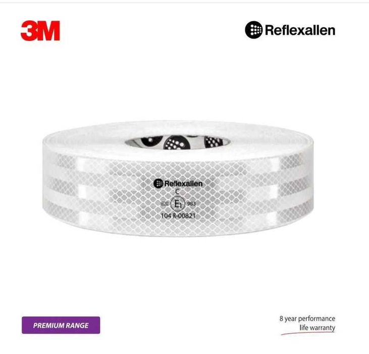 banda reflectorizanta galbena alba rosie 3m rola 50m