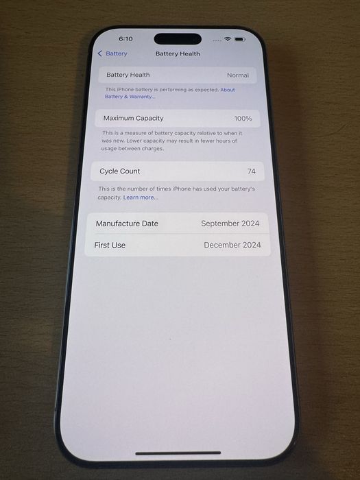Apple iphone 16 pro max 512gb desert titanium 100% Батерия