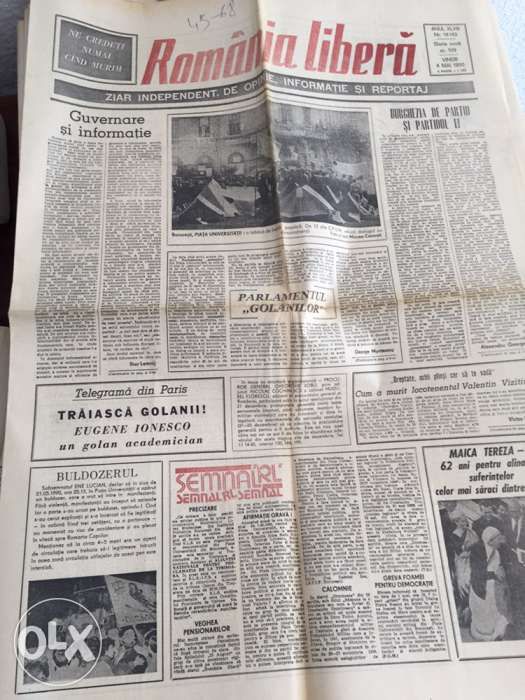 Colectia pe anul 1990 a ziarului Romania Libera .