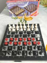 Карманные магнитные шахматы, нарды, шашки, три в одном