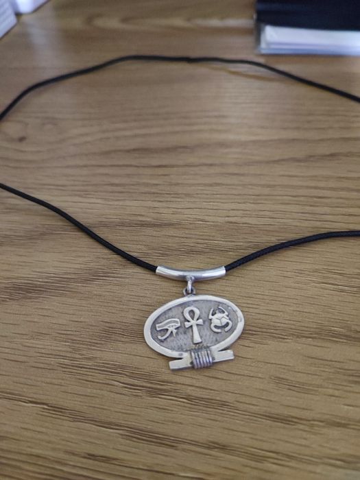 Colier egiptean argint 925 piramide Giza și Sfinx – model clasic