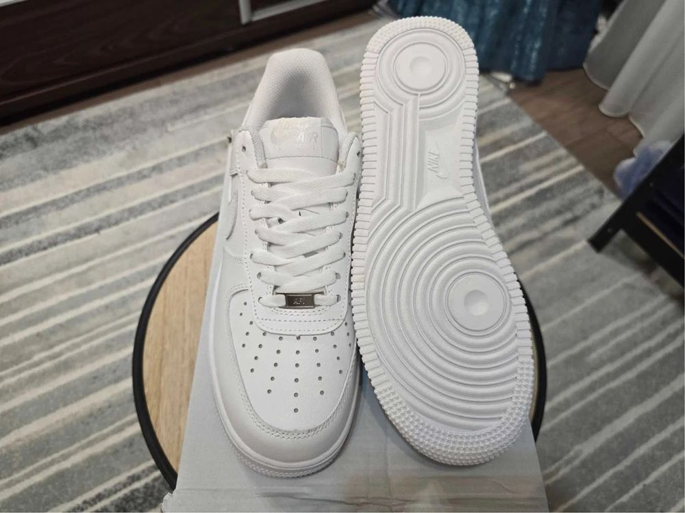 Adidasi Nike Airforce 1 low full albi white - premium