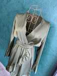 Rochie scurtă satinat olive