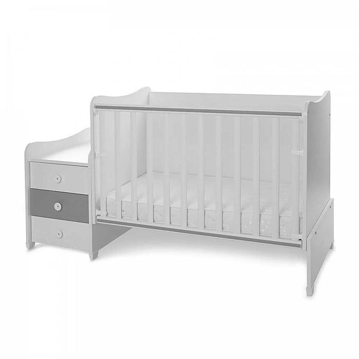 Бебешко легло LORELLI Maxi Plus 70/160 Бяло/Stone Grey + Матрak