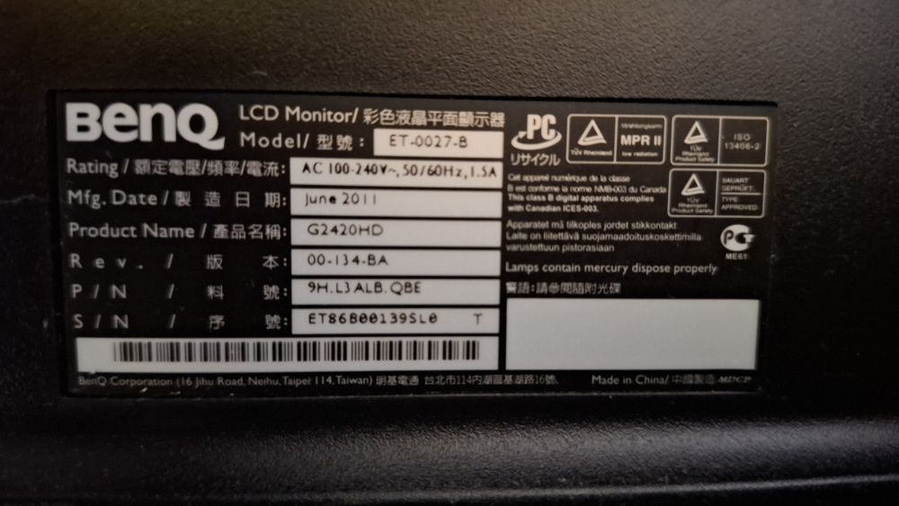 Vand sau schimb Monitor  benq g2420hd 1080p 60hz