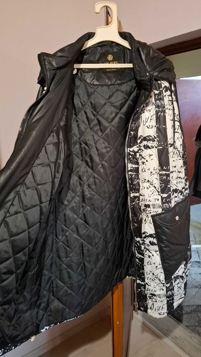 Черно бяло ново яке с качулка