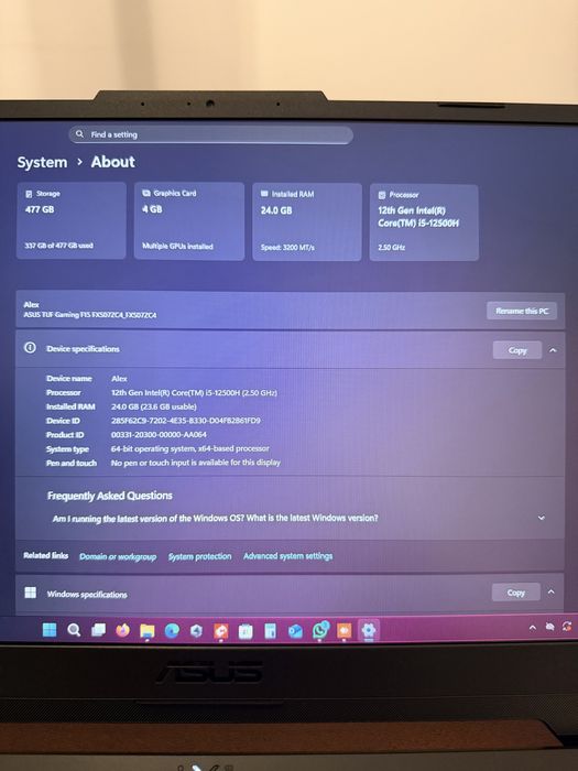Laptop ASUS TUF Gaming F15 FX507ZC4 (2024)