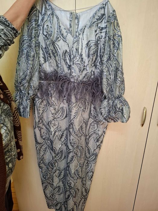 Елегантна Рокля Сива