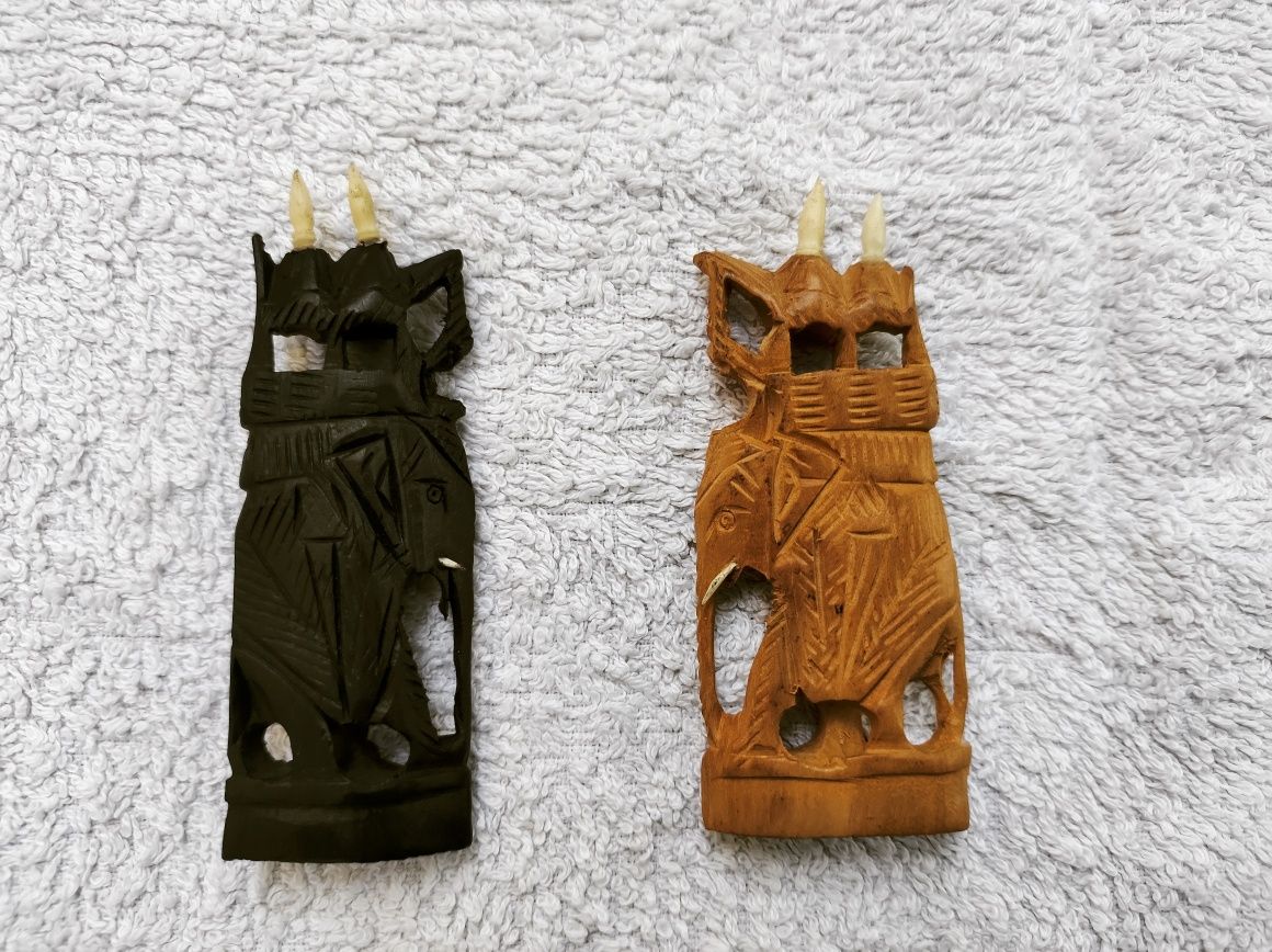 Занаятчийски, индийски шахматни фигури от абанос, ръчна изработка