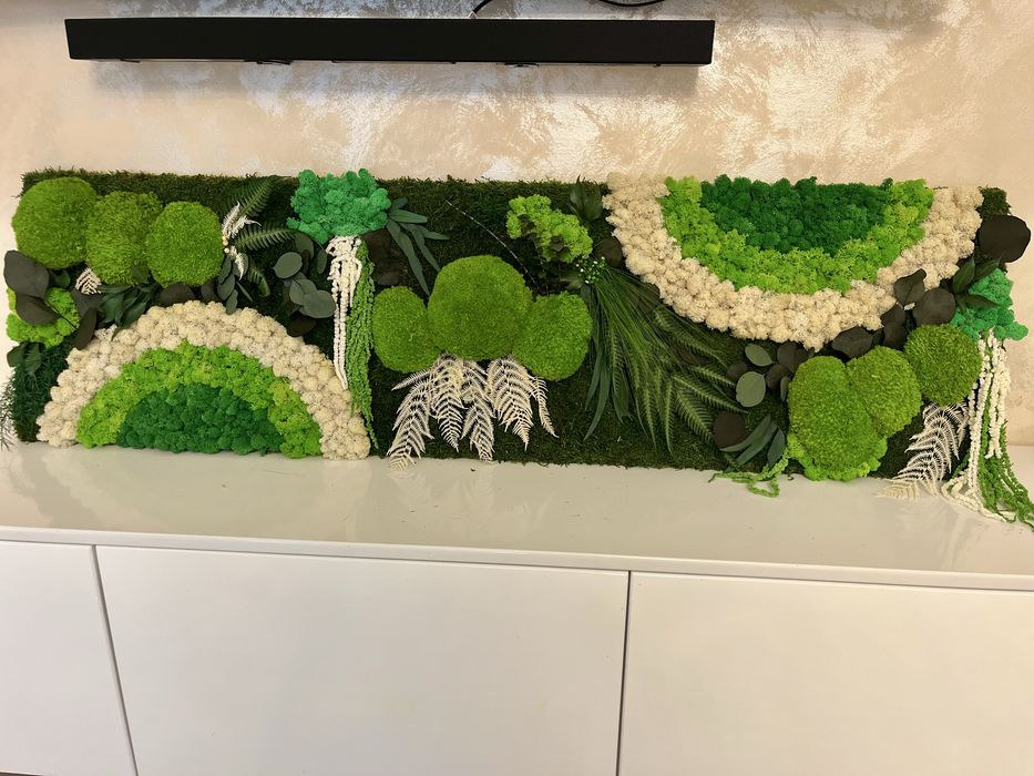 Tablou cu licheni si plante stabilizate