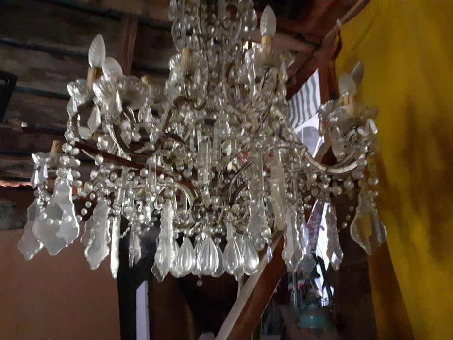 candelabru 12 brațe/cristale Bohemia,stil Luis XIV,baroque/90 cm
