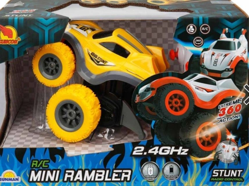 Vand Masina cu telecomanda, Sunman, Mini Rambler, Galben, 16 cm