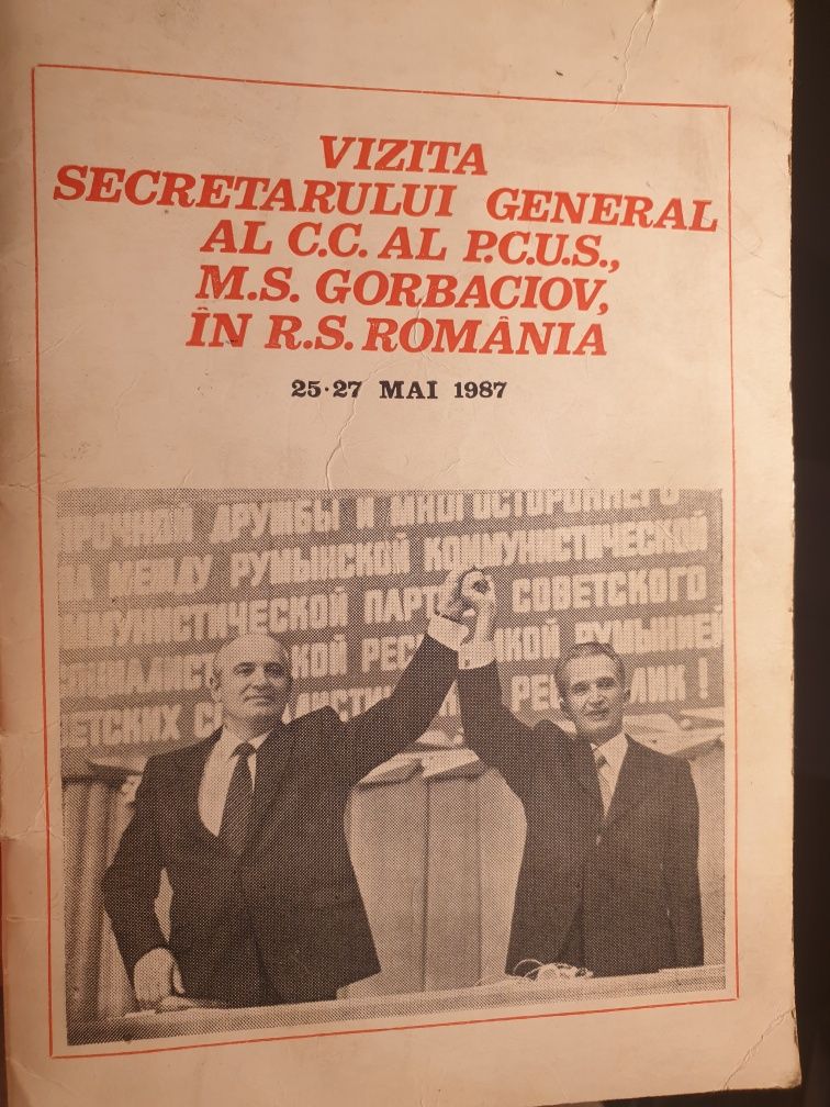 Carte vizita secretarului general cc pcus Gorbaciov in Romania,comunis