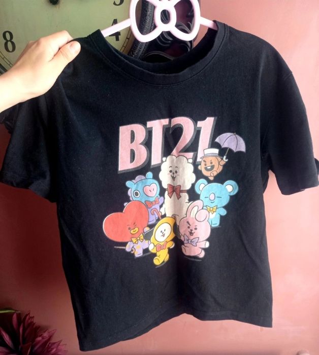 Bts tricou cropp bt21 stare ft bună tricou negru