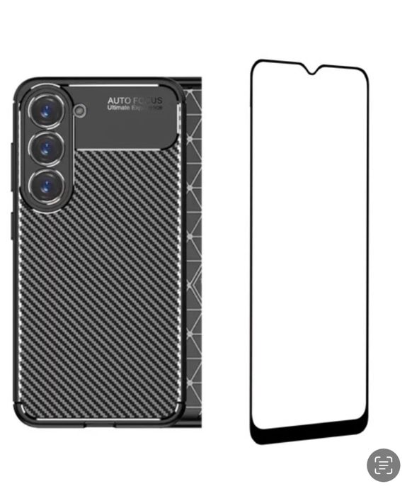 Samsung A22/A23/A33/A55/A56 Husa Carbon Shock + Folie Sticla Premium G