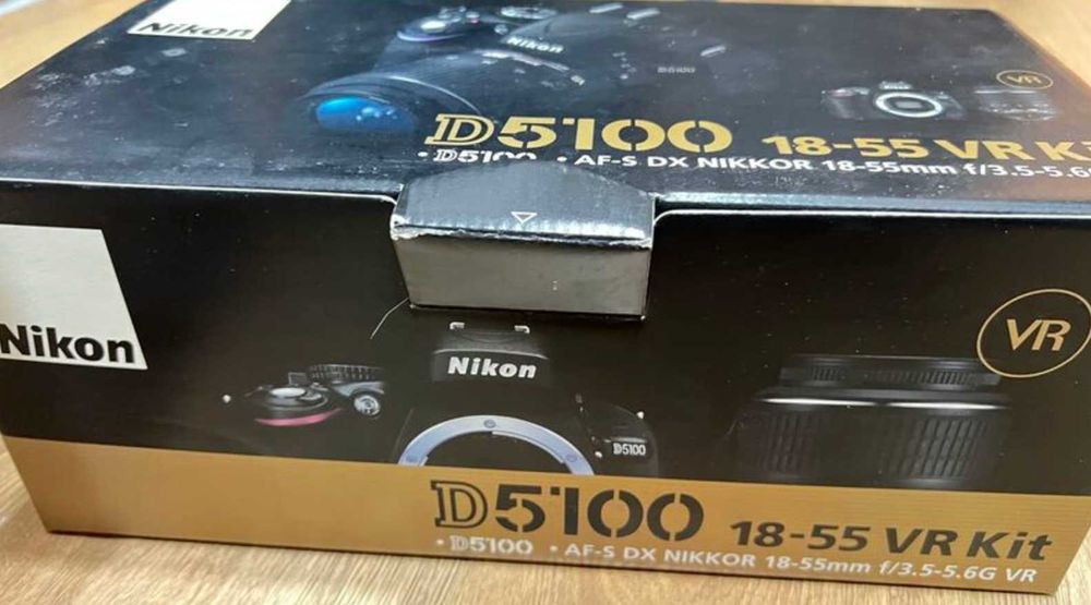 Камера Nikon D5100 + обектив 18-55мм (китов) с оригинална кутия