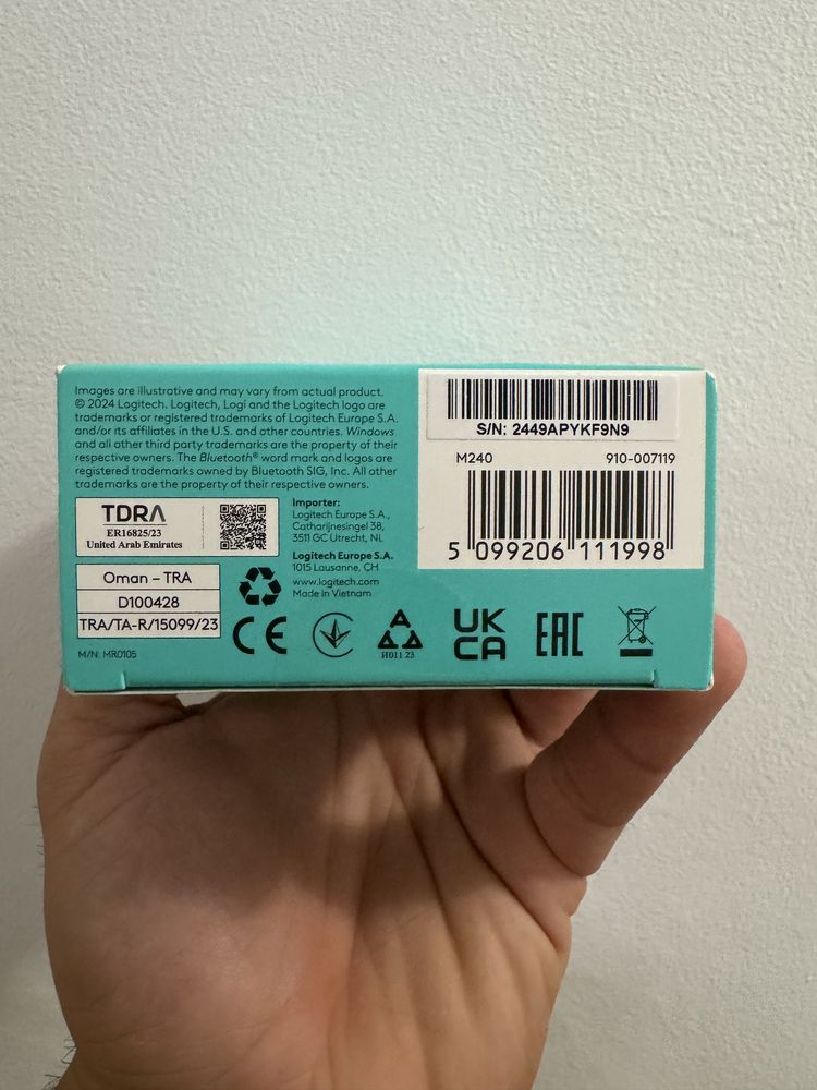 Безжична мишка Logitech M240 Silent, графитен