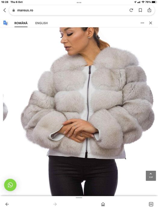 Blana vulpe model 3 in 1 alba noua