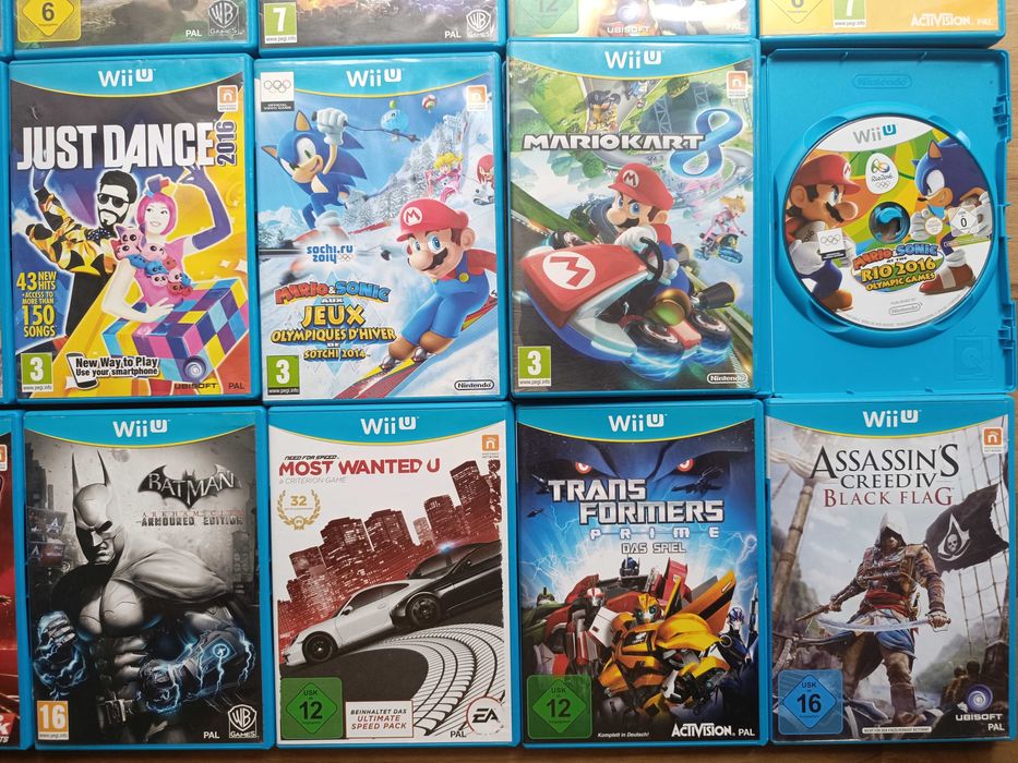 WiiU Mario Sonic Lego Just Dance Avengers Batman Transformers NFS NBA