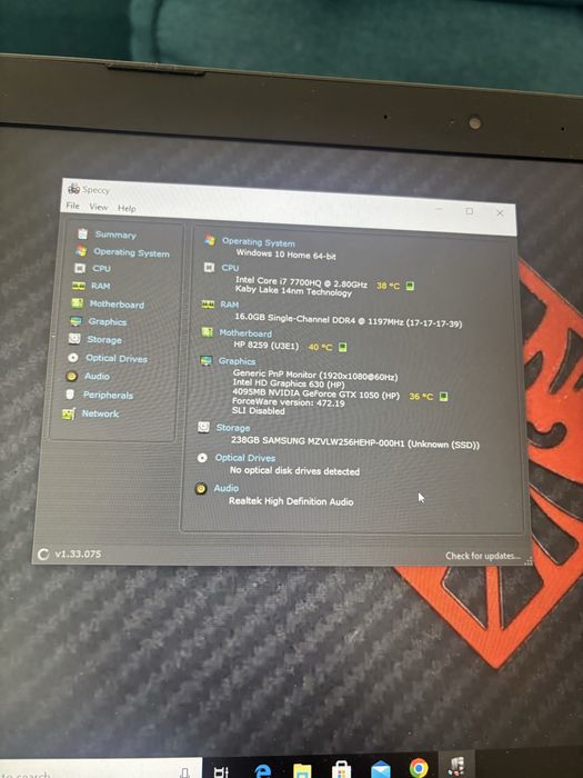 Hp Omen Gaming• Procesor i7-7700HQ• 16gb ram DDR4• placa video 4gb Gtx